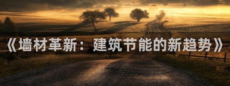 e尊国际是干什么的：《墙材革新：建筑节能的新趋势》