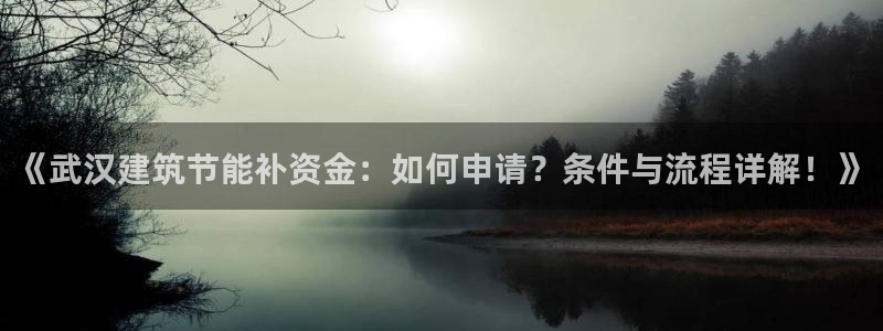 尊亿游戏国际官网：《武汉建筑节能补资金：如何申请？条件与流程详解！》