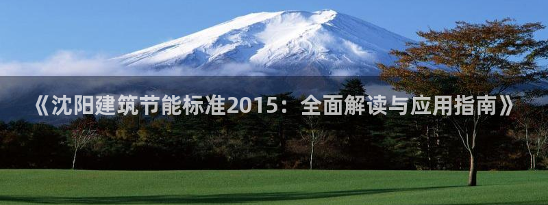 e尊国际官网·网址：《沈阳建筑节能标准2015：全面解读与应用指南》