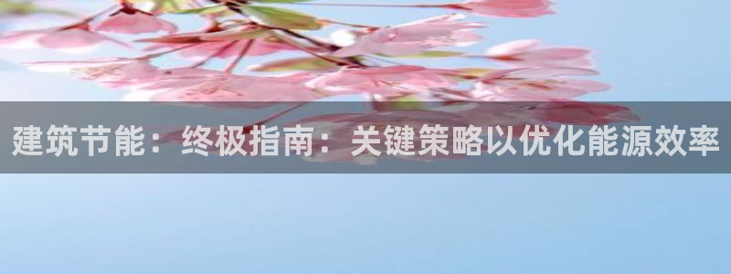 e尊体育：建筑节能：终极指南：关键策略以优化能源效率