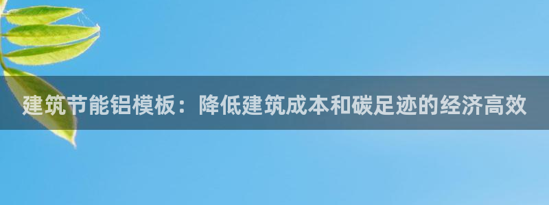 e尊国际官网·网址：建筑节能铝模板：降低建筑成本和碳足迹的经济高效

