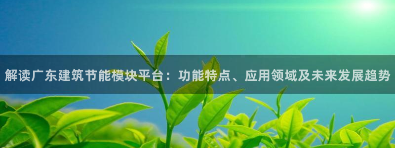 e尊国际的手机登录网站：解读广东建筑节能模块平台：功能特点、应用领域及未来发展趋势
